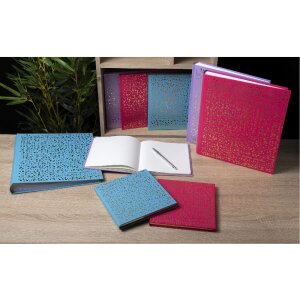 Exacompta guestbook 140 pages gold 21x19cm Plum turquoise green