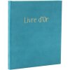 Exacompta 389E Guestbook 140 pages gold edge Skandi turquoise 21x19 cm