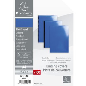 Exacompta 2790C Cover DIN A4 100 pieces leather structure blue 270g/m²