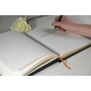 Exacompta 4711E Guestbook Alpillez black 70 sheets 26x22 cm portrait format leather