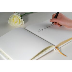 Exacompta Alpillez guest book 26x22 cm 70 sheets portrait format leather white