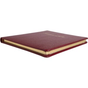 Exacompta guestbook Alpillez 4715E 26x22 cm portrait format red genuine leather gold trim