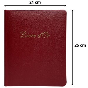 Exacompta guestbook Alpillez 4715E 26x22 cm portrait format red genuine leather gold trim