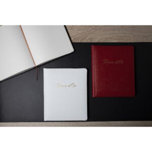 Exacompta guestbook Alpillez 4715E 26x22 cm portrait format red genuine leather gold trim