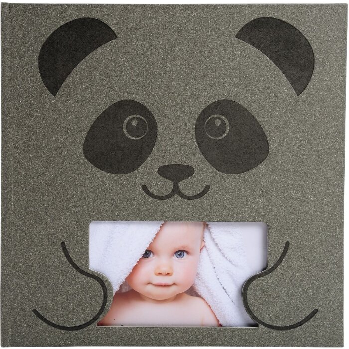 Exacompta photo album Zéphire 25x25 cm grey panda motif 30 pages 60 photos