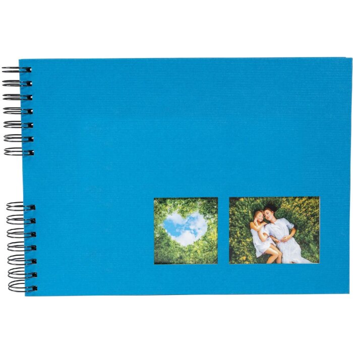 Exacompta spiral photo album MILANO Blue 32x22 cm 50 black pages 250g/m²