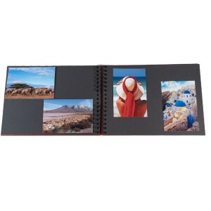 Exacompta spiral photo album MILANO 32x22cm 50 black pages for 150 photos