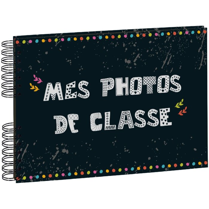 Exacompta spiral album 50 black pages for class photos 32x22 cm motif