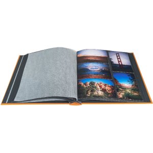 Exacompta photo album MILANO 29x32 cm 60 black pages orange