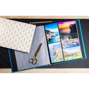 Exacompta 16096E Photo album 60 black pages Néo Déco Blue