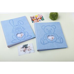 Exacompta photo album TEDDY 29x32 cm 60 pages blue with rabbit motif