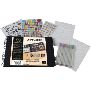 Exacompta 16801E Set Scrapbooking with photo album 32x22 cm SCRAP ADDICT Black