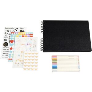 Exacompta 16801E Set Scrapbooking with photo album 32x22 cm SCRAP ADDICT Black