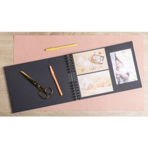 Exacompta 16825E Photo album spiral binding 32x22 cm 50 black pages Pink