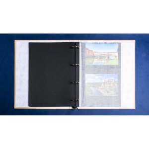 Exacompta 17602E Photo album with ring mechanism 60 black pages 32x26x4 cm Beige