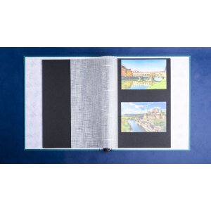 Exacompta 17603E Photo album ring mechanism 60 black pages 32x26x4cm blue-green