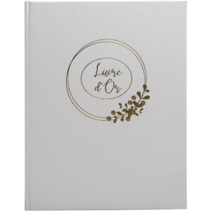 Exacompta Guestbook Ringflower White Gold trim 100 pages...