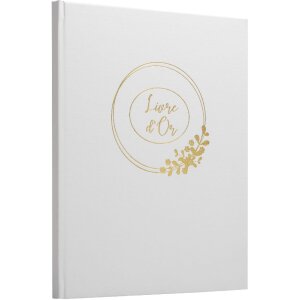 Exacompta Guestbook Ringflower White Gold trim 100 pages...