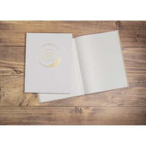 Exacompta Guestbook Ringflower White Gold trim 100 pages 27x22 cm