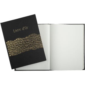 Exacompta guestbook ARAMY 27x22 cm 100 pages gold edge black