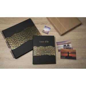 Exacompta guestbook ARAMY 27x22 cm 100 pages gold edge black