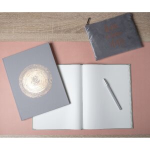 Exacompta 47984E Guestbook 100 pages Gold Ellipse Grey 27x22 cm