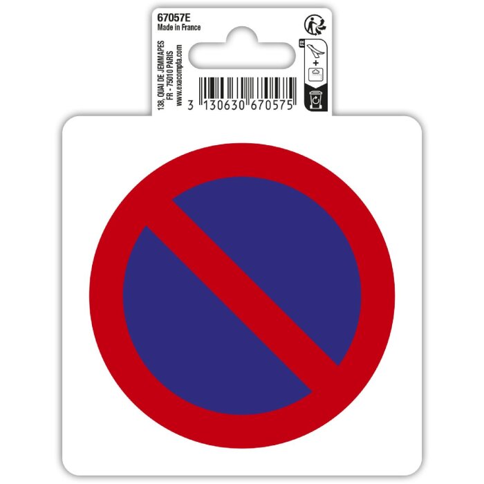 Exacompta 67057E Self-adhesive no parking sign 10x10 cm red PVC