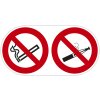 Information sign PP, not self-adhesive, smoking and e-cigarette prohibited 30x15 cm