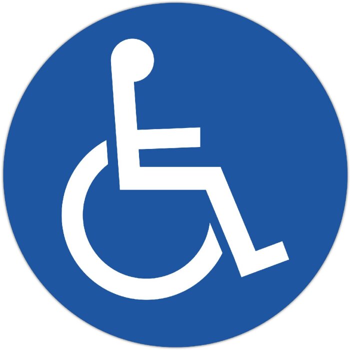 Car park sign for people with disabilities/severely disabled pass