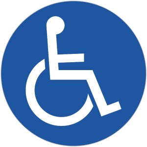 Car park sign for people with disabilities/severely...