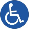 Car park sign for people with disabilities/severely disabled pass