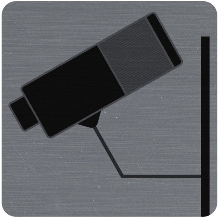 Exacompta 67180E Self-adhesive video surveillance sign 7.5x7.5 cm Grey