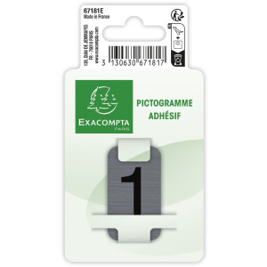 Exacompta 67181E Information label self-adhesive number 1 2.5x4.4 cm Grey