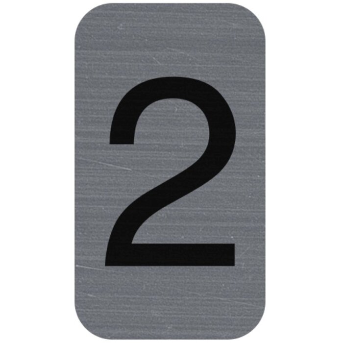 Exacompta 67182E self-adhesive information sign number 2 aluminium look 2.5x4.4cm