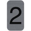 Exacompta 67182E self-adhesive information sign number 2 aluminium look 2.5x4.4cm