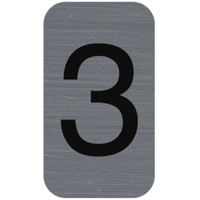 Exacompta 67183E Information sign number 3 self-adhesive aluminium 2.5x4.4 cm Grey