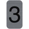 Exacompta 67183E Information sign number 3 self-adhesive aluminium 2.5x4.4 cm Grey