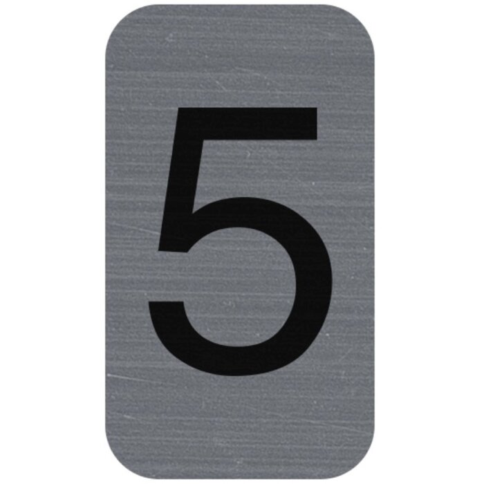 Exacompta 67185E Information sign self-adhesive aluminium number 5 grey 2.5x4.4 cm