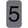 Exacompta 67185E Information sign self-adhesive aluminium number 5 grey 2.5x4.4 cm