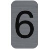 Exacompta 67186E Information sign self-adhesive number 6 2.5x4.4cm aluminium look