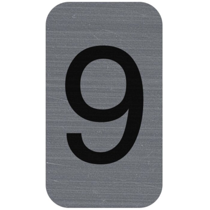 Exacompta 67189E Information sign number 9 self-adhesive aluminium look 2.5x4.4 cm