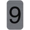 Exacompta 67189E Information sign number 9 self-adhesive aluminium look 2.5x4.4 cm