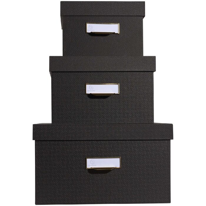 Exacompta 79601E Office by me box set 3-piece black with label holder