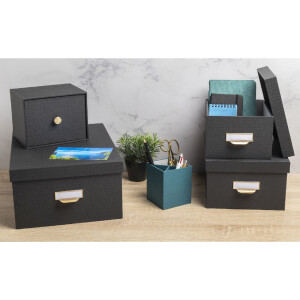 Exacompta 79601E Office by me box set 3-piece black with label holder