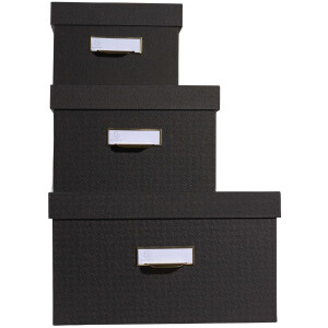 Exacompta 79601E Office by me box set 3-piece black with label holder