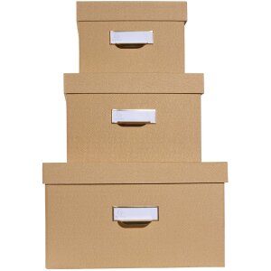 Exacompta 79602E Set of 3 storage boxes Office by me Beige