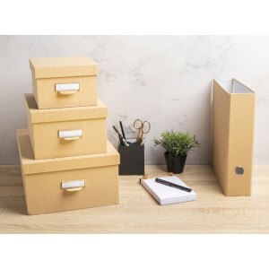 Exacompta 79602E Set of 3 storage boxes Office by me Beige