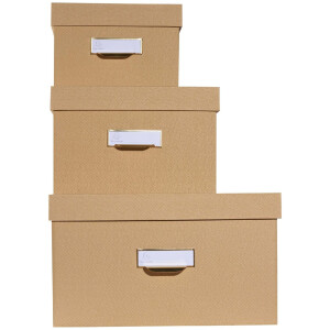 Exacompta 79602E Set of 3 storage boxes Office by me Beige