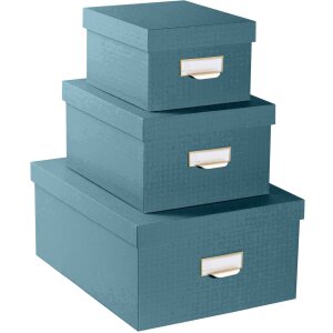 Exacompta 79603E Set of 3 boxes Office by Me blue-green