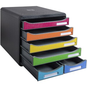 Exacompta drawer box BIG BOX MAXI 6 open drawers Iderama rainbow